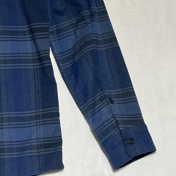 Lululemon Masons Peak Flannel Shirt Mens Small Plaid Blue Button Up Casual - Picture 7 of 14